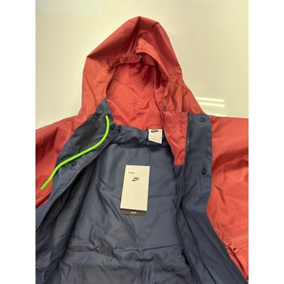 NWT Nike Air Woven Lined Jacket Full-Zip Hooded Colorblock Red/Navy Mens Sz XL - Picture 13 of 14